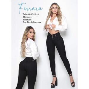 Tummy Control Colombian Jeans Butt Lift Size 12‎ Stretch